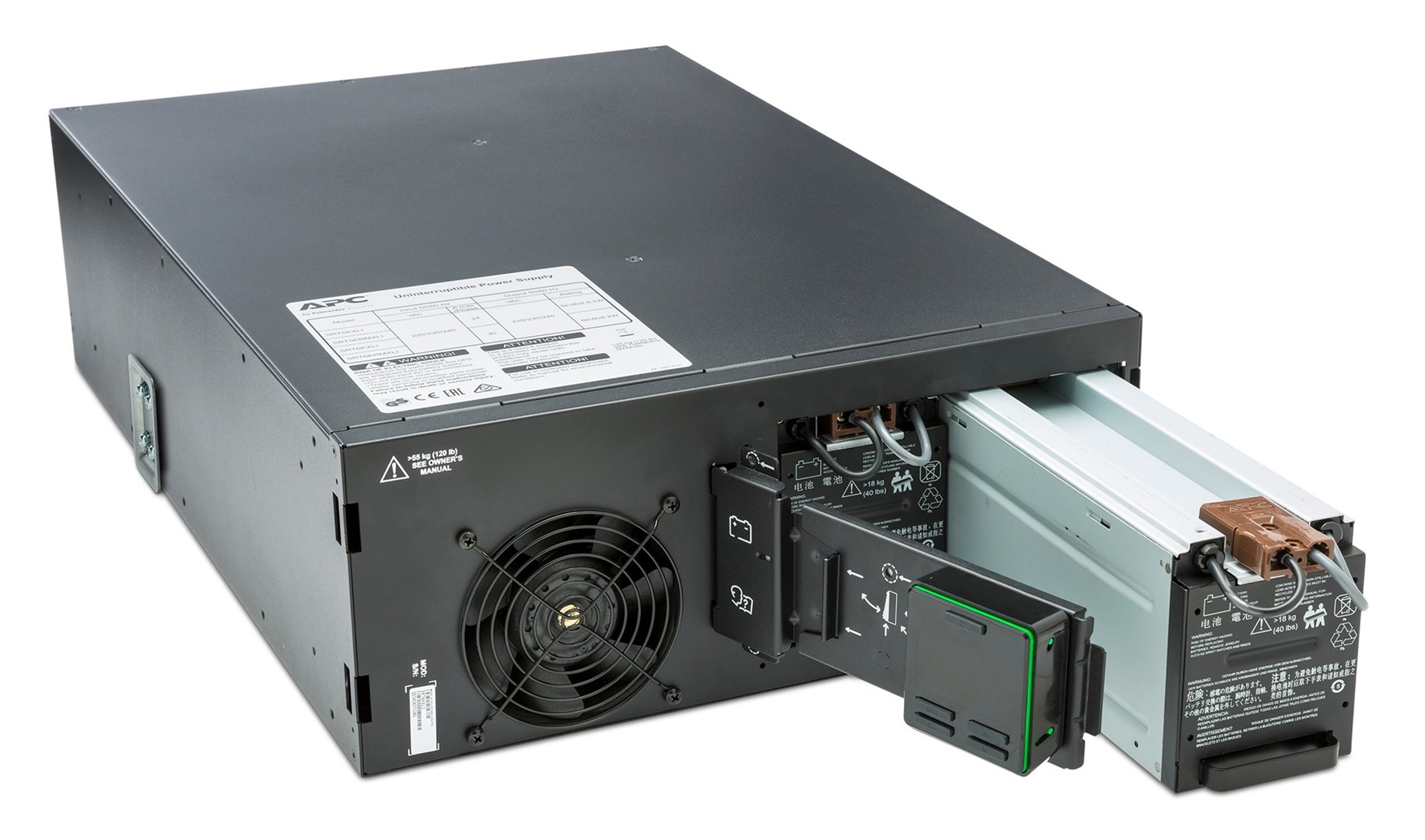 APC Smart-UPS On-Line SRT6KRMXLI - 6kW/VA, 6x C13 + 4x C19 + hardwire 1 phase output, rack mountable, Embedded NMC
