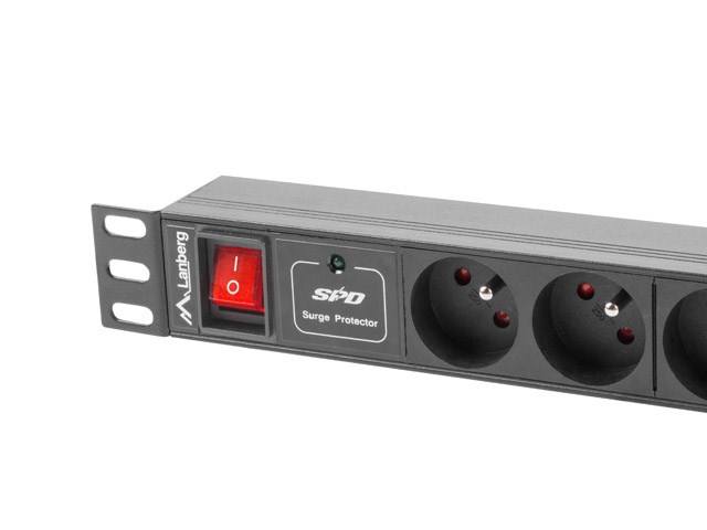 Lanberg PDU-04E04I-0200-BK power distribution unit (PDU) 4 AC outlet(s) 1U Black