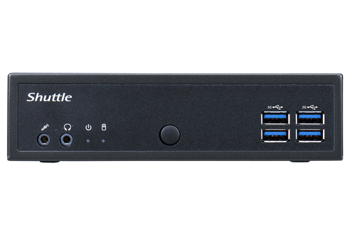 Shuttle XPC Slim System DL3000XA, Intel N100, 8GB RAM, 128GB SSD M.2 (NVMe), 2x LAN (2x 2.5Gbit), 2xCOM, 1xHDMI, 1xDP, 1x VGA, fanless, 24/7 permanent operation