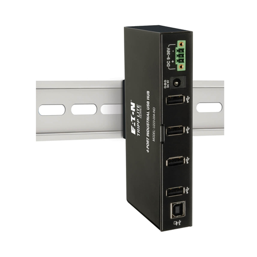 Tripp Lite U223-004-IND 4-Port Industrial-Grade USB 2.0 Hub - 15 kV ESD Immunity, Metal Housing, Mountable