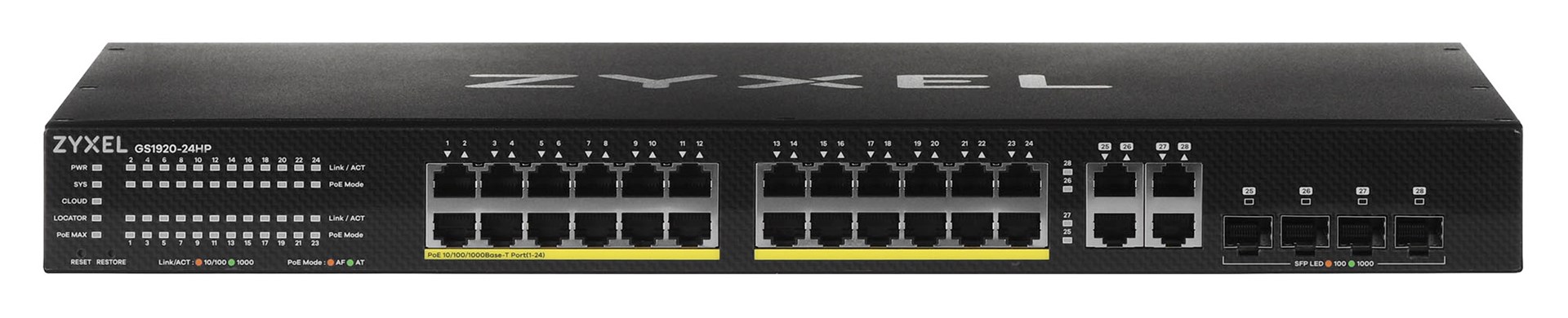 Zyxel GS1920-24HPV2 Managed Gigabit Ethernet (10/100/1000) Power over Ethernet (PoE) Black