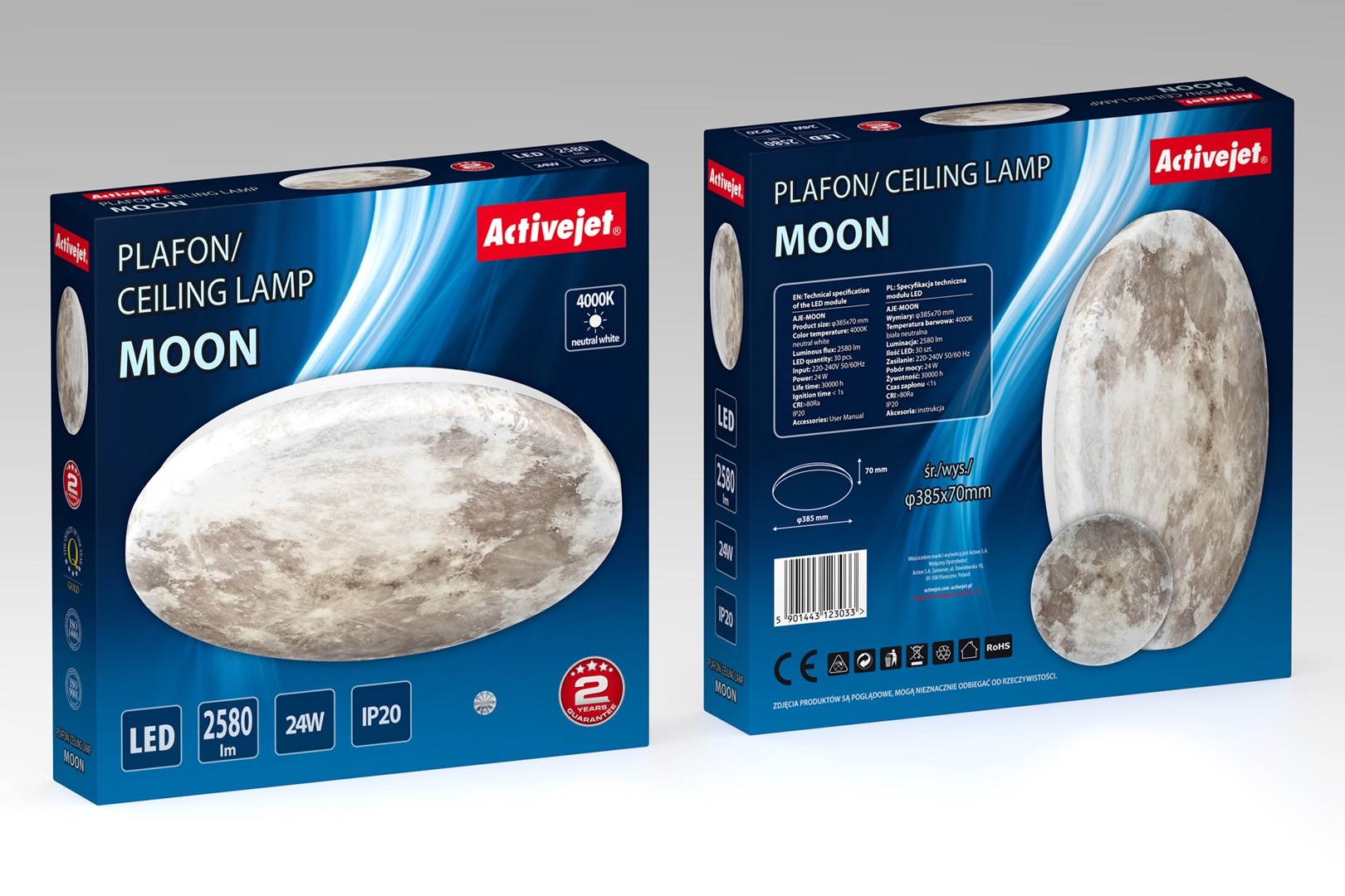 Activejet LED ceiling plafond AJE-MOON 24W