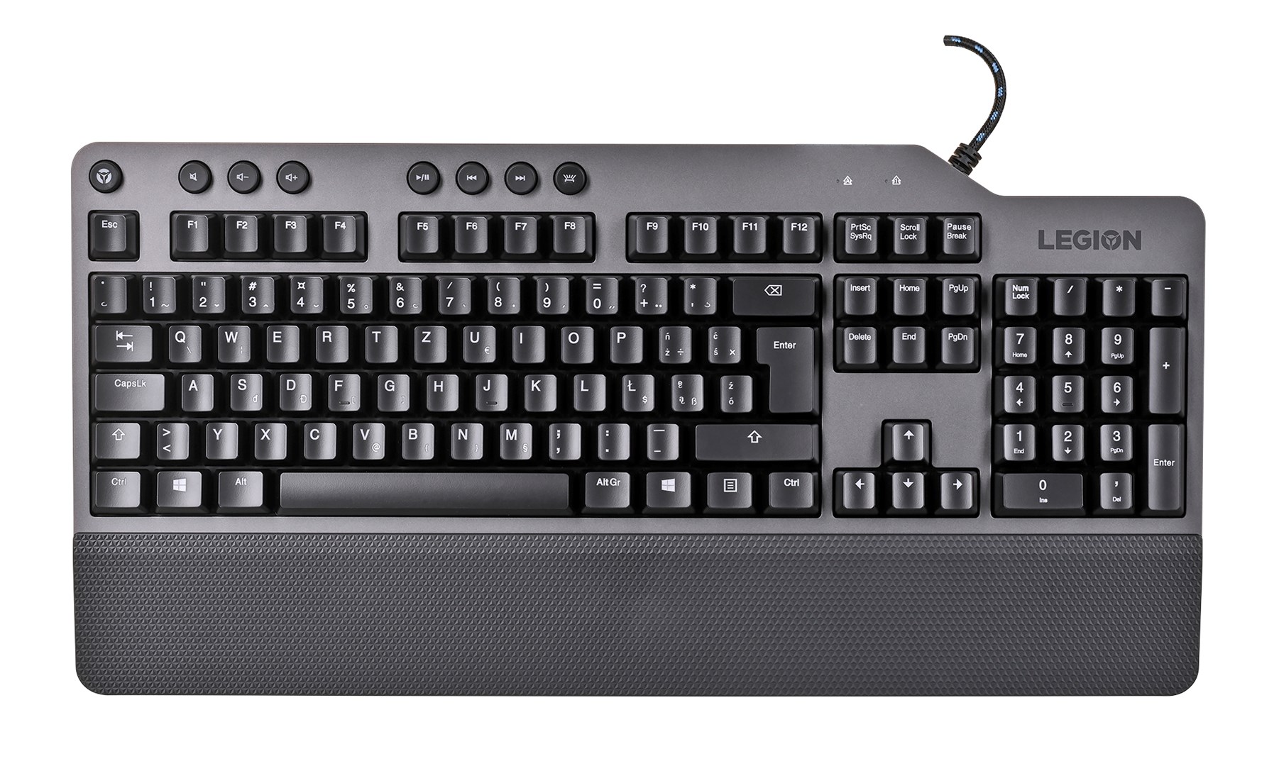 Lenovo Legion K500 keyboard USB QWERTZ Black, Grey