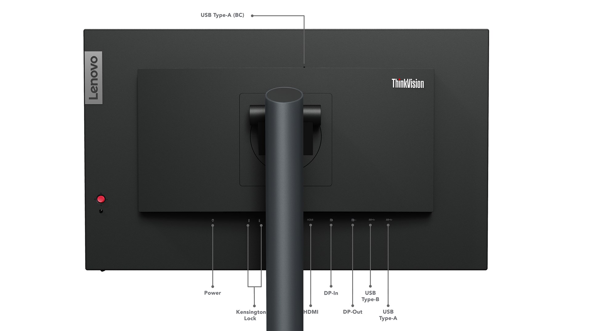 Lenovo ThinkVision P24q-30 LED display 60.5 cm (23.8") 2560 x 1440 pixels Quad HD Black