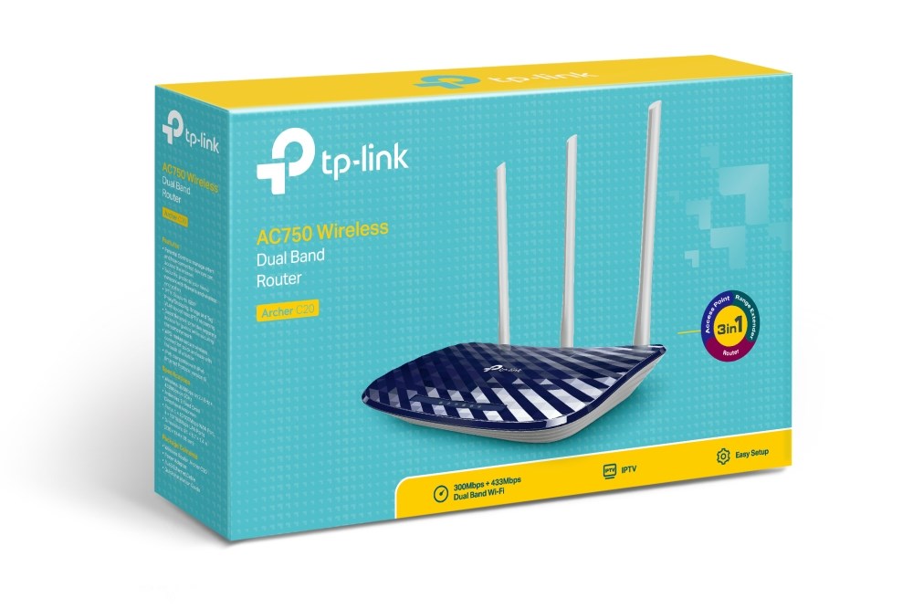 TP-Link AC750 wireless router Fast Ethernet Dual-band (2.4 GHz / 5 GHz) Black, White