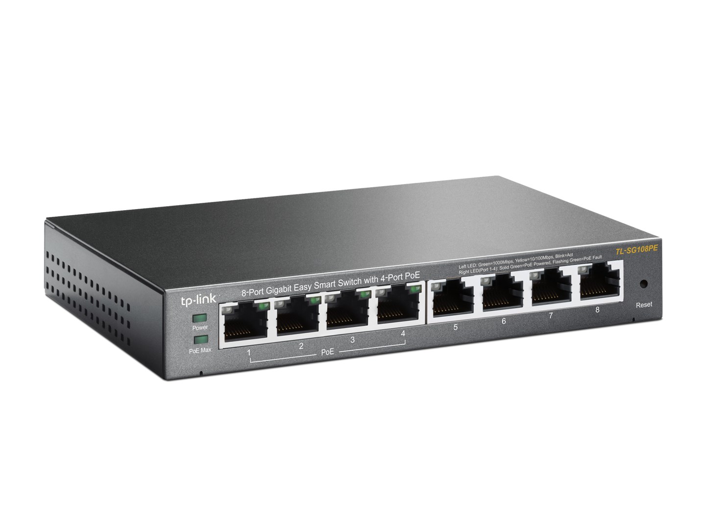 TP-Link TL-SG108PE network switch Managed L2 Gigabit Ethernet (10/100/1000) Power over Ethernet (PoE) Black