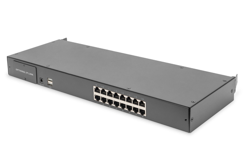Digitus 19" HD LCD KVM console, 16-port Cat 5, German keyboard