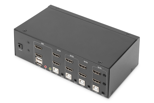Digitus KVM Switch, 4 Port, Dual Display, 4K, HDMI®