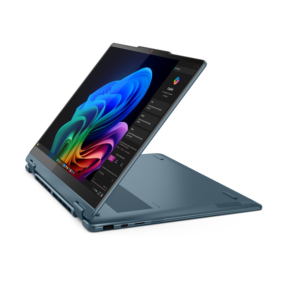 Lenovo Yoga 7 2-in-1 14AKP10 Copilot+ PC AMD Ryzen AI 5 340 Hybrid (2-in-1) 35.6 cm (14") Touchscreen WUXGA 16 GB LPDDR5x-SDRAM 512 GB SSD Wi-Fi 7 (802.11be) Windows 11 Home Teal