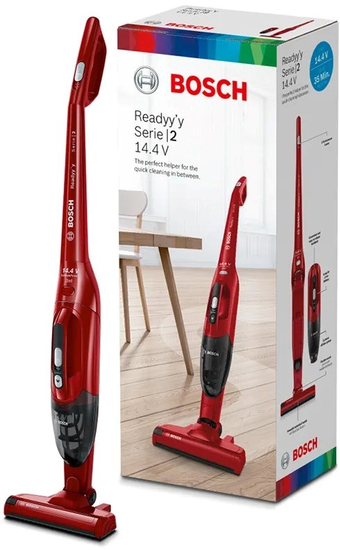 Bosch Serie 2 BBHF214R stick vacuum/electric broom 2-in-1 stick vacuum Battery Dry Bagless Red
