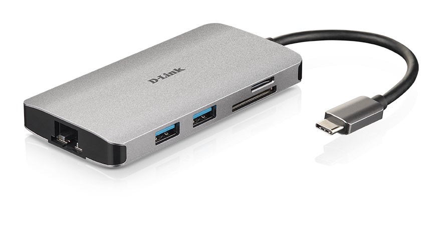 D-Link 8-in-1 USB-C Hub with HDMI/Ethernet/Card Reader/Power Delivery