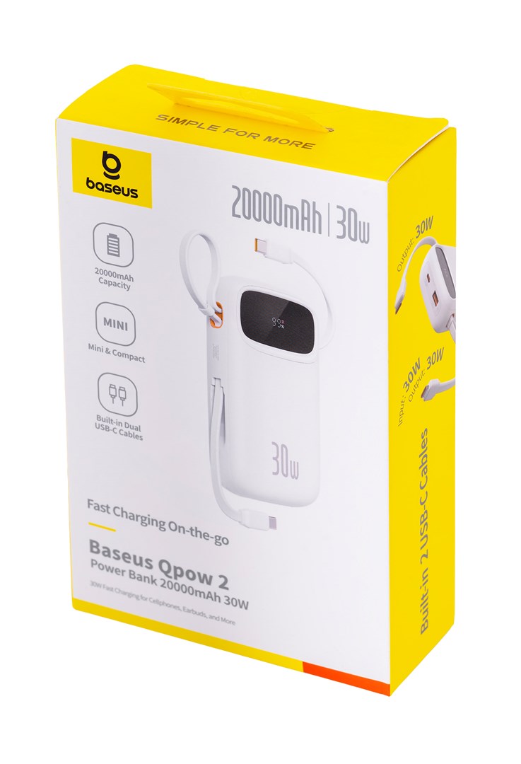 Baseus QPow2 Lithium Polymer (LiPo) 20000 mAh White