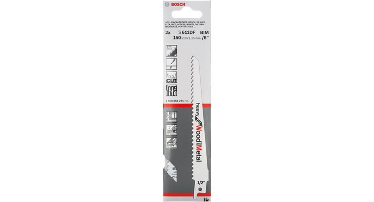 Bosch S 611 DF Heavy for Wood and Metal Sabre Saw Blades