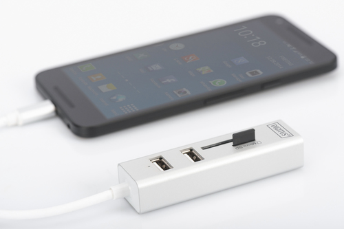 Digitus USB Type-C™ OTG 3-Port HUB + Card Reader