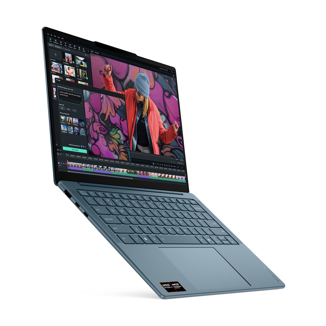 Lenovo Yoga Slim 7 14AKP10 Copilot+ PC AMD Ryzen AI 5 340 Laptop 35.6 cm (14") WUXGA 16 GB LPDDR5x-SDRAM 512 GB SSD Wi-Fi 7 (802.11be) Windows 11 Home Teal