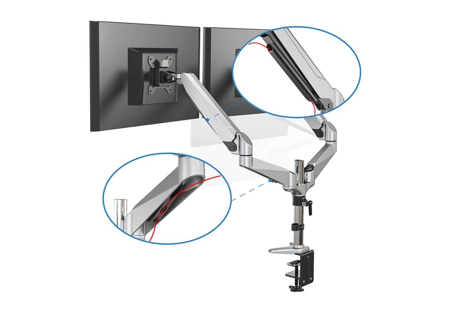 Digitus Dual monitor mount, 2x 32", 2x 8 kg