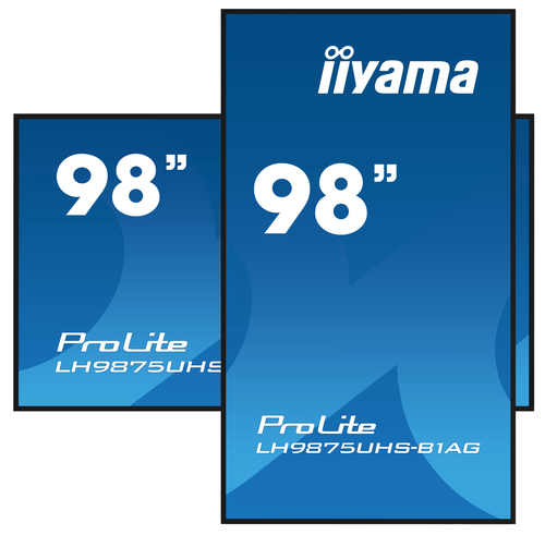 iiyama 98" 4K UHD Professional Digital Signage display featuring Android OS, iiSignage² and OPS PC slot