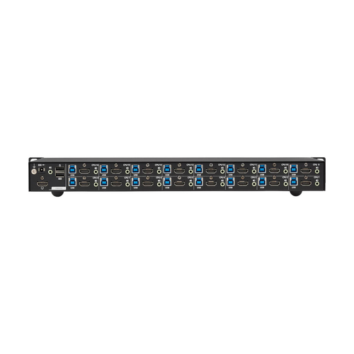 Tripp Lite B024-H4U16 16-Port 4K HDMI/USB KVM Switch - 4K 60 Hz Video/Audio, USB Peripheral Sharing, 1U Rack-Mount