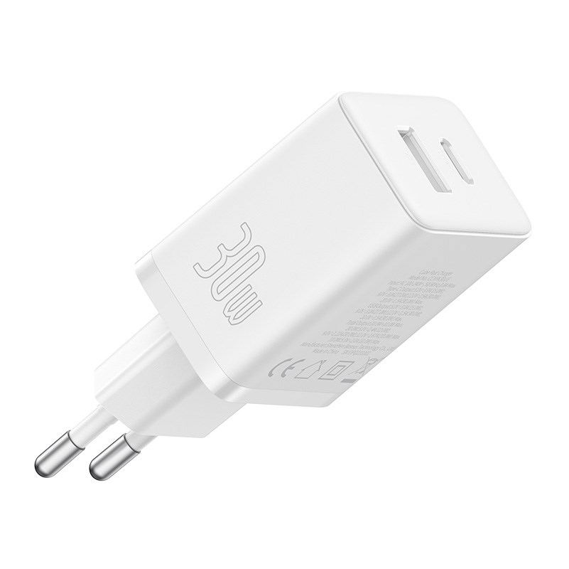 Baseus P10111404213-00 Cube USB-C / USB-A 30W mains charger White