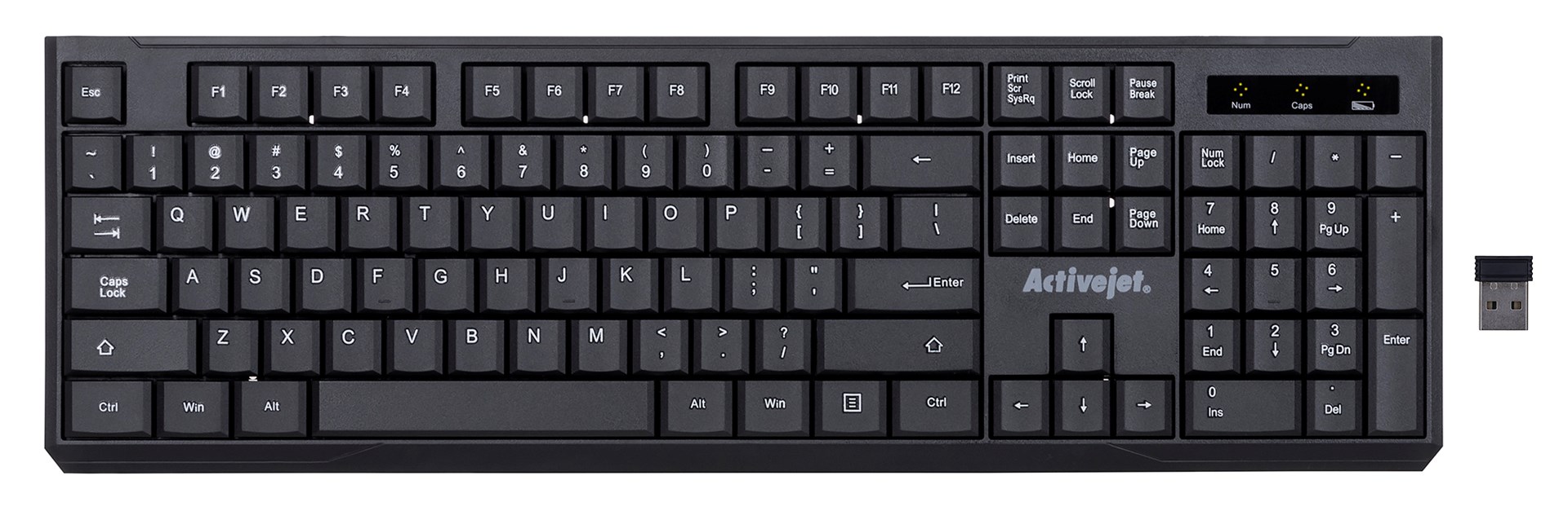 Activejet Wireless keyboard K-3911W, battery-powered 1x 1.5V AAA