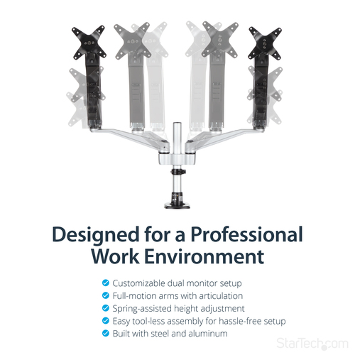 StarTech.com Desk-Mount Dual Monitor Arm - Full Motion Articulating - Premium