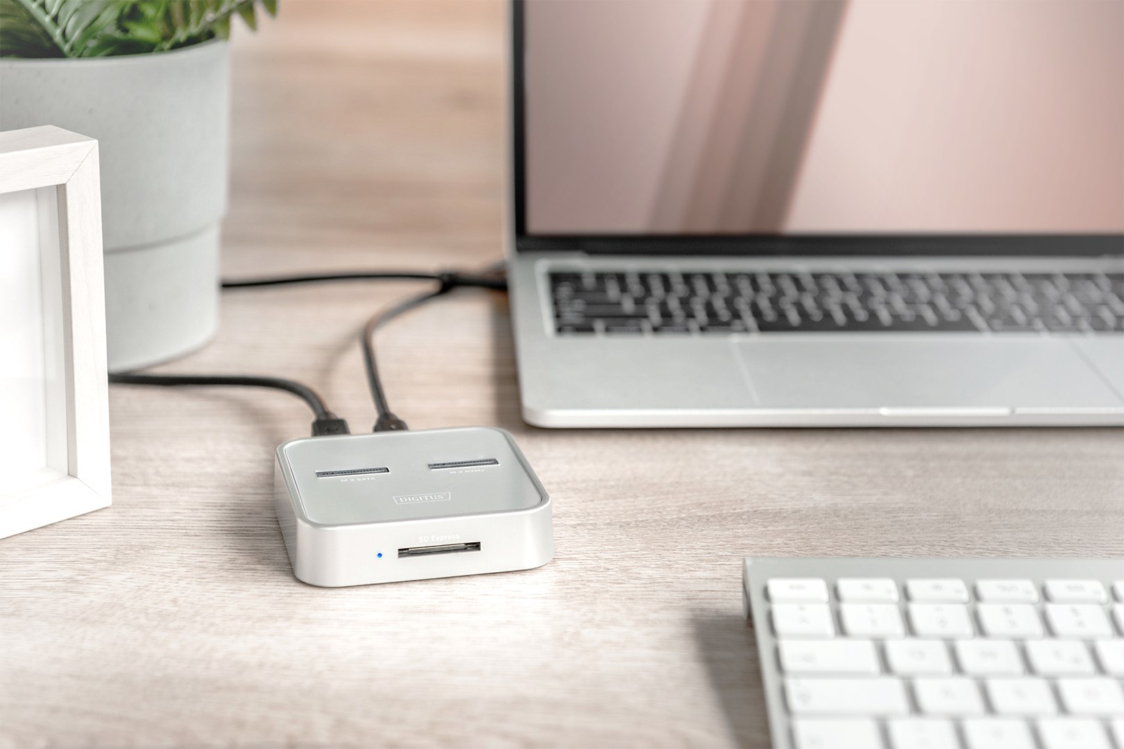 Digitus M.2 NVMe + M.2 SATA SSD Docking Station with SD Express Card Reader, USB-C™