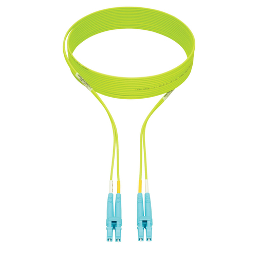 Tripp Lite N820-03M-OM5 100G Duplex Multimode 50/125 OM5 LSZH Fiber Optic Cable (LC/LC), Lime Green, 3 m