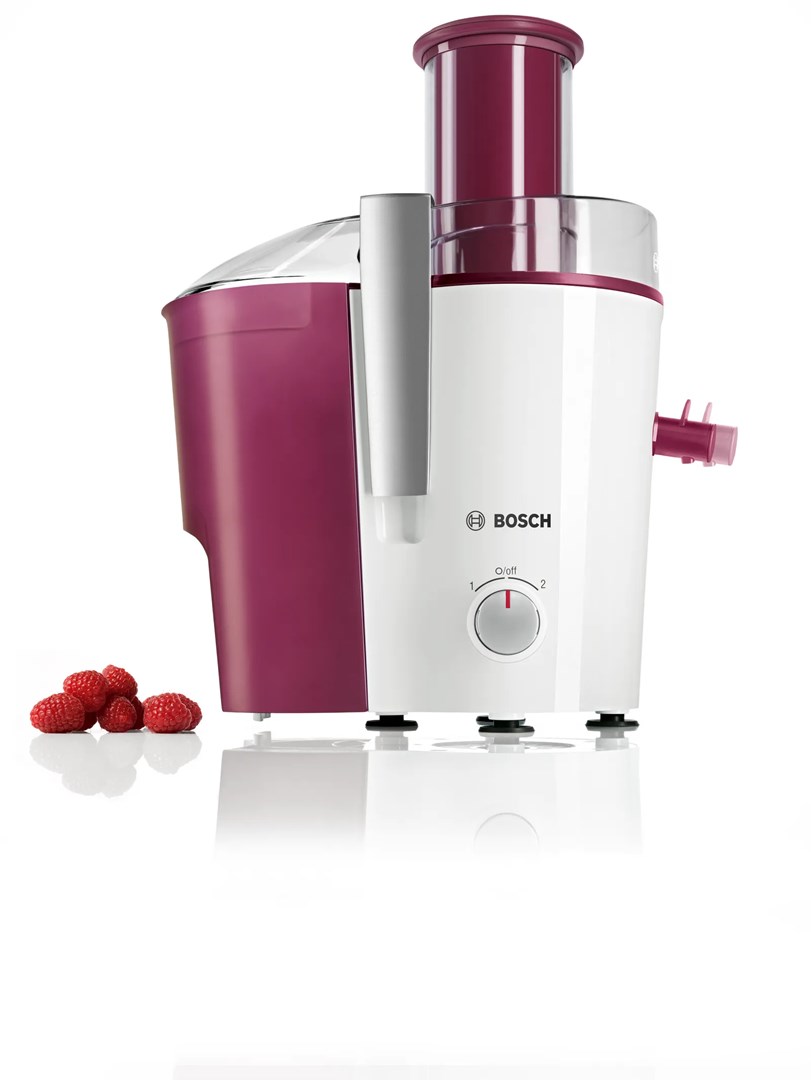 Bosch MES25C0 juice maker Centrifugal juicer 700 W Cherry (fruit), Transparent, White