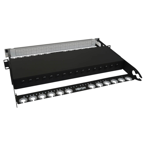 Tripp Lite N48LSS-16X16 Spine-Leaf MPO Panel with Key-Up to Key-Down MTP/MPO Adapter - 12F MTP/MPO-APC M/M, 8F OS2 Singlemode, 16 x 16 Ports, 1U