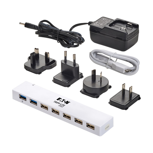 Tripp Lite U360-007C-2X3 7-Port USB 3.x (5Gbps) / USB 2.0 Combo Hub - USB Charging, 2 USB 3.x & 5 USB 2.0 Ports