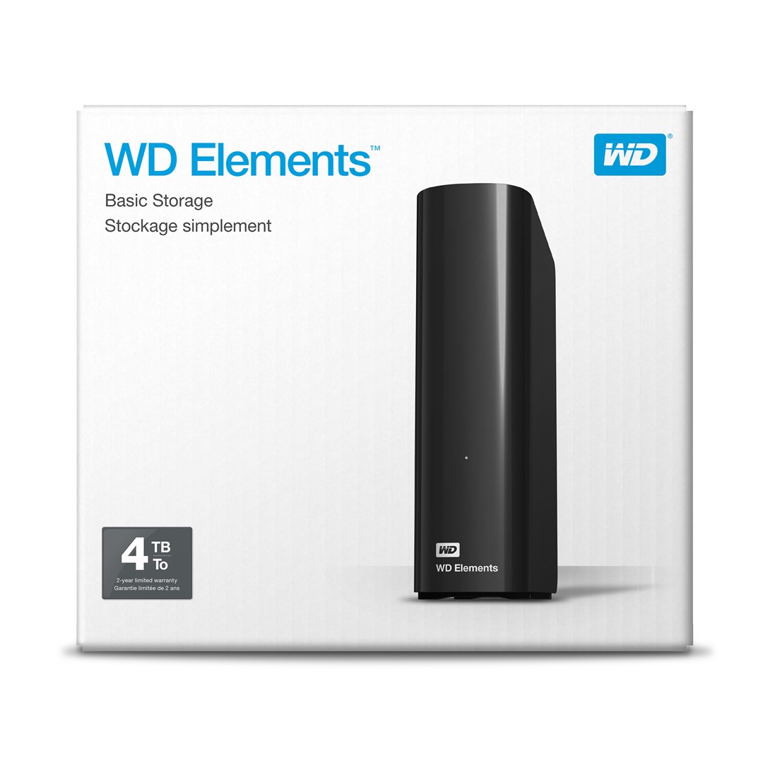 Western Digital WD Elements Desktop external hard drive 4 TB Micro-USB B 3.2 Gen 1 (3.1 Gen 1) Black