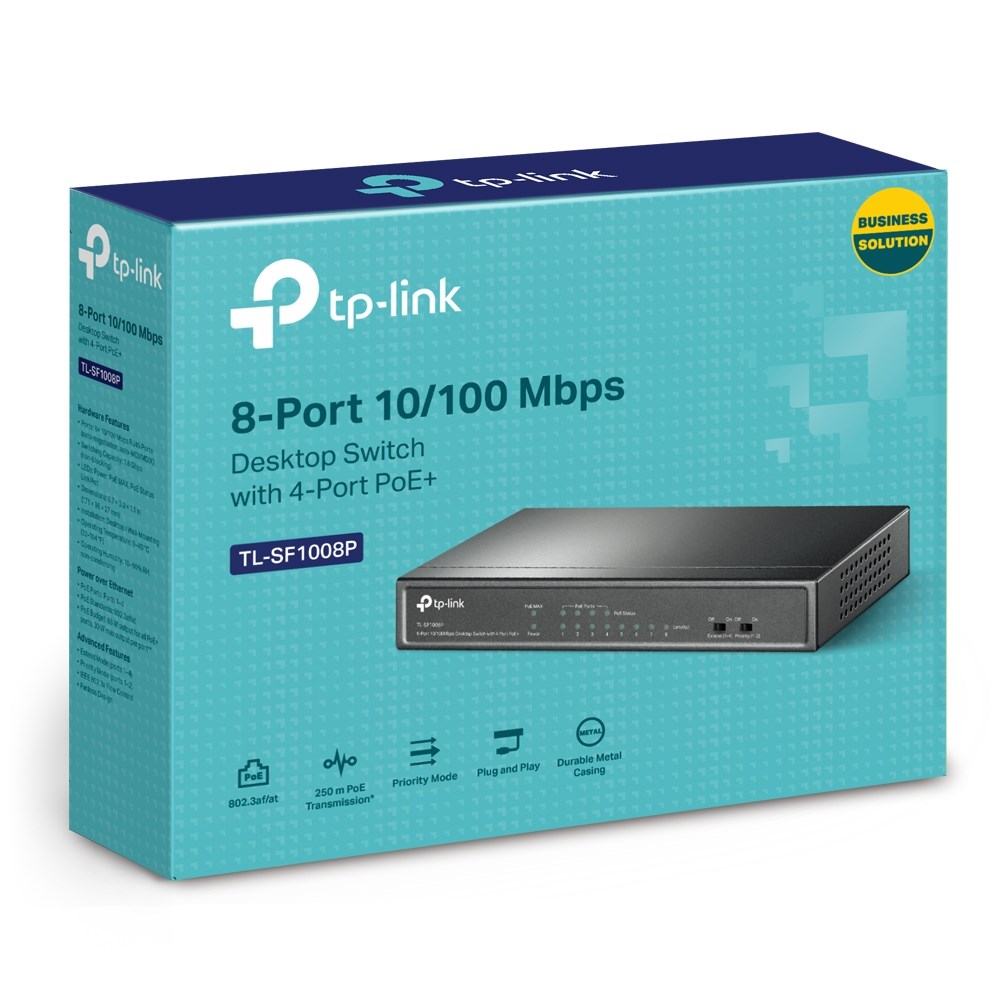TP-Link TL-SF1008P network switch Unmanaged Fast Ethernet (10/100) Power over Ethernet (PoE) Olive
