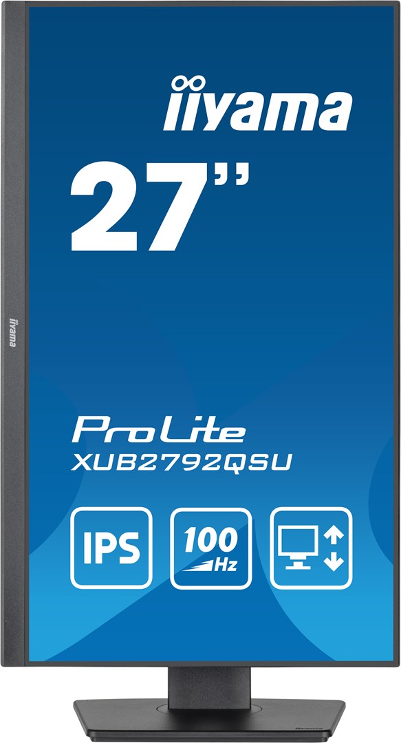 iiyama ProLite 27” QHD IPS technology panel with USB hub and 100Hz refresh rate and 150mm height adjustable stand