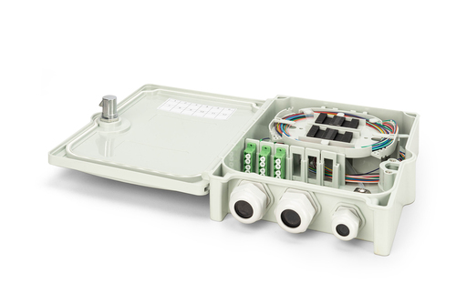 Digitus FTTH/FTTB Distribution box, assembled, OS2, 12 fibers, LC/APC