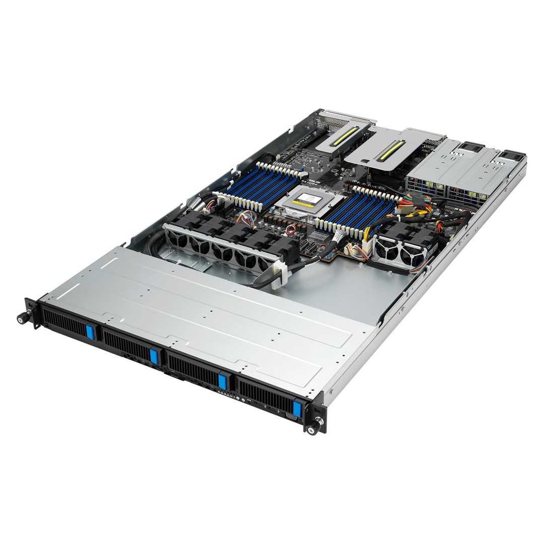 ASUS RS500A-E12-RS4U Socket SP5 Rack (1U) Black, Silver