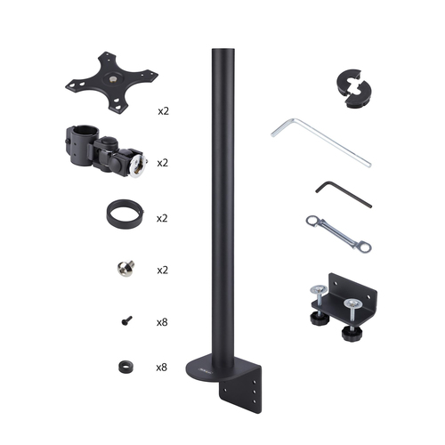 StarTech.com Desk Mount For 2x Vertically Stacked Monitors, Dual 49", Total 70lb (32kg), C-Clamp, Quick-Release VESA System, Widescreen 16:9/Ultrawide 32:9, TAA