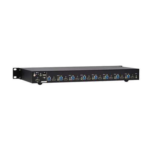 Tripp Lite B024-H4U08 8-Port 4K HDMI/USB KVM Switch - 4K 60 Hz Video/Audio, USB Peripheral Sharing, 1U Rack-Mount