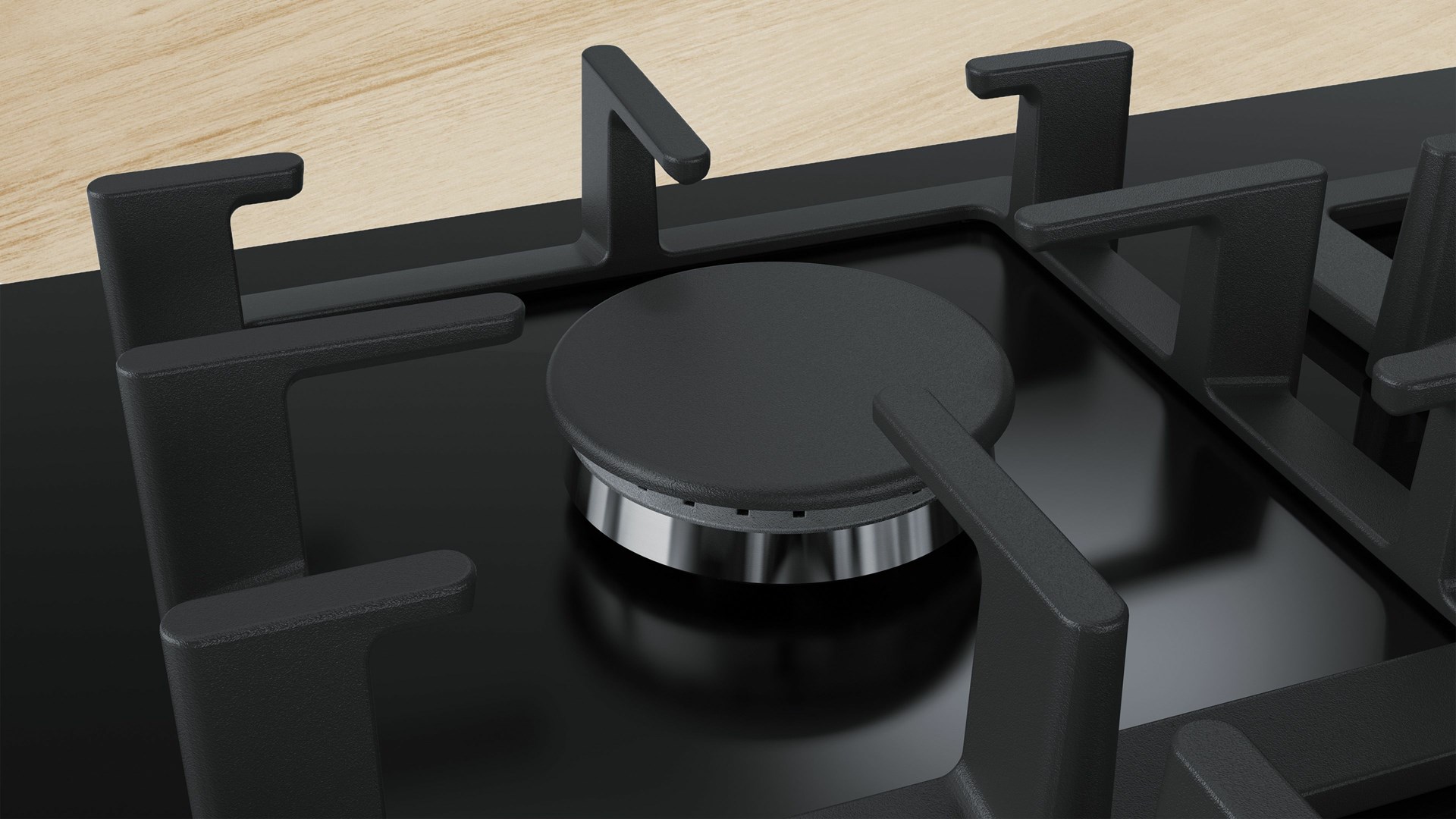Bosch Serie 6 PPS9A6B90 hob Black Built-in 90 cm Gas 5 zone(s)