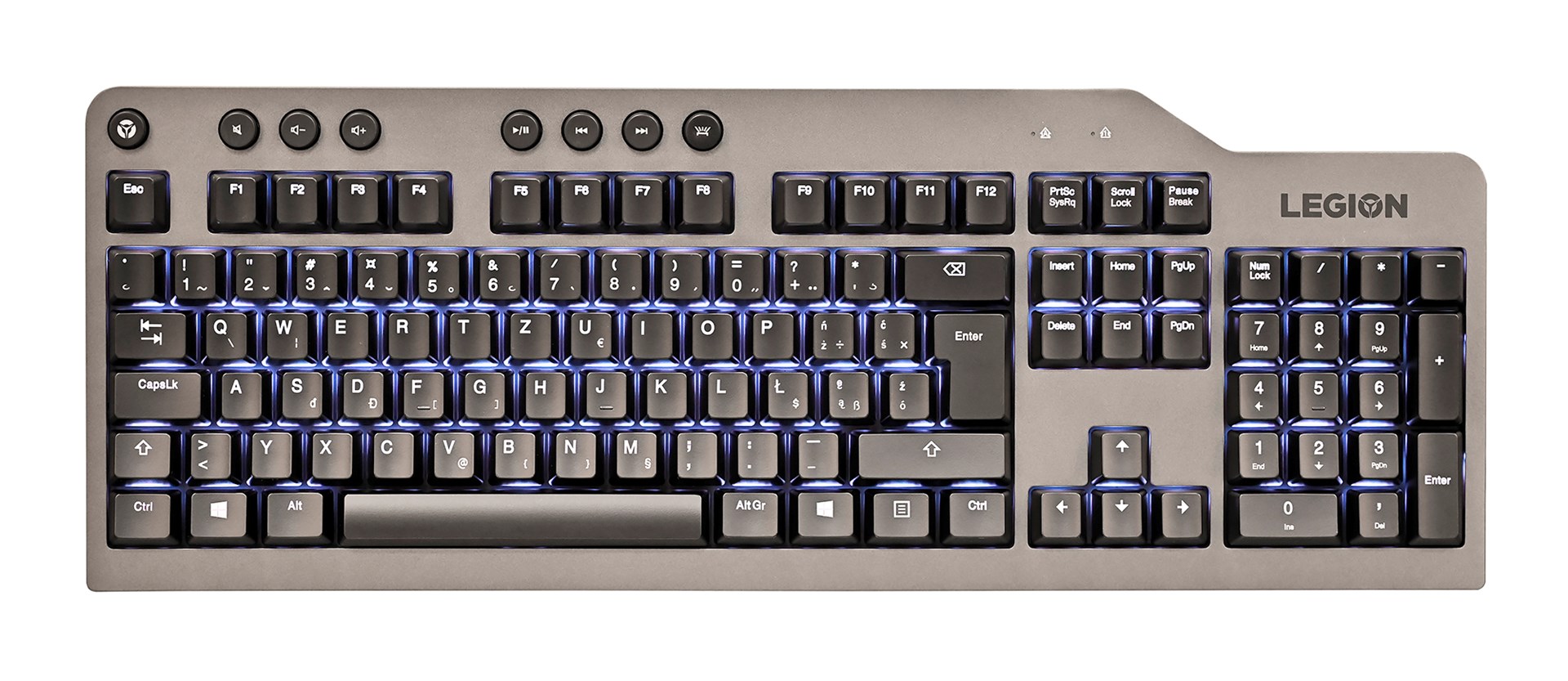 Lenovo Legion K500 keyboard USB QWERTZ Black, Grey