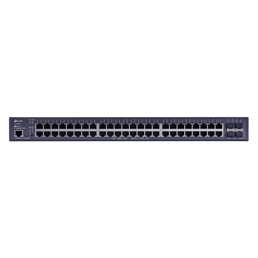 TP-Link JetStream 48-Port Gigabit and 4-Port 10GE SFP+ L2+ Managed Switch with 48-Port PoE+