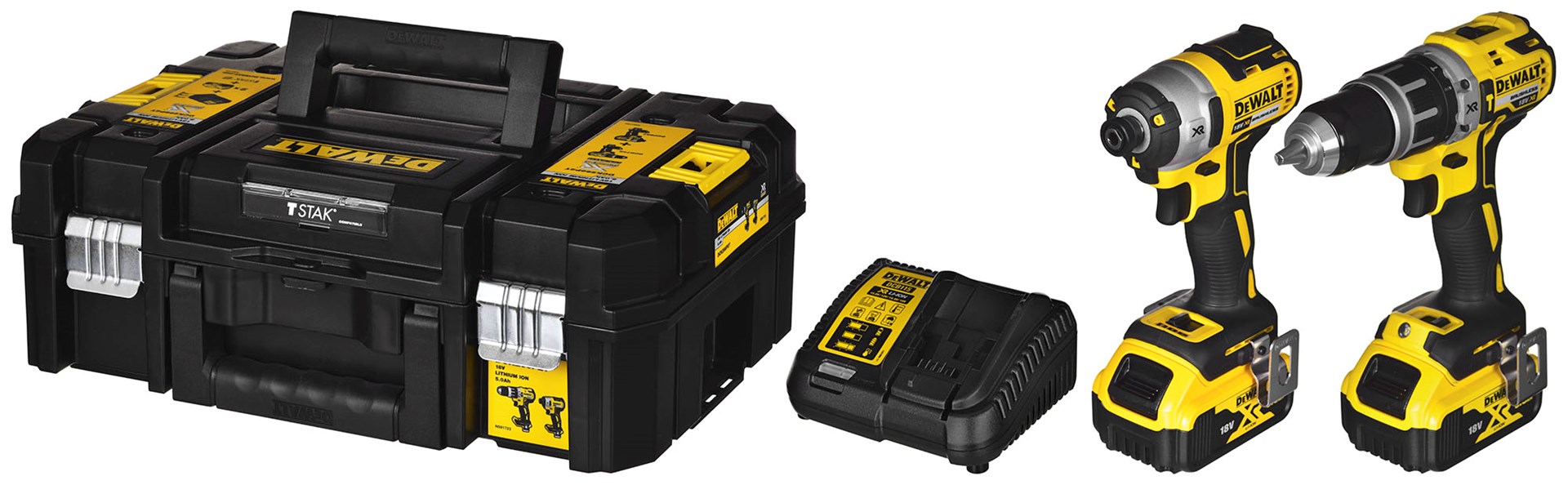 POWER TOOL COMBO KIT DEWALT DCK266P2T (DCD796+DCF887) 2X5 0AH 18V