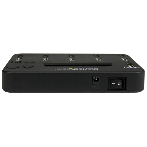 StarTech.com Standalone 1 to 5 USB Thumb Drive Duplicator and Eraser, Multiple USB Flash Drive Copier, System and File and Whole-Drive Copy at1.5 GB/min, Single and 3-Pass Erase, LCD Display - TAA