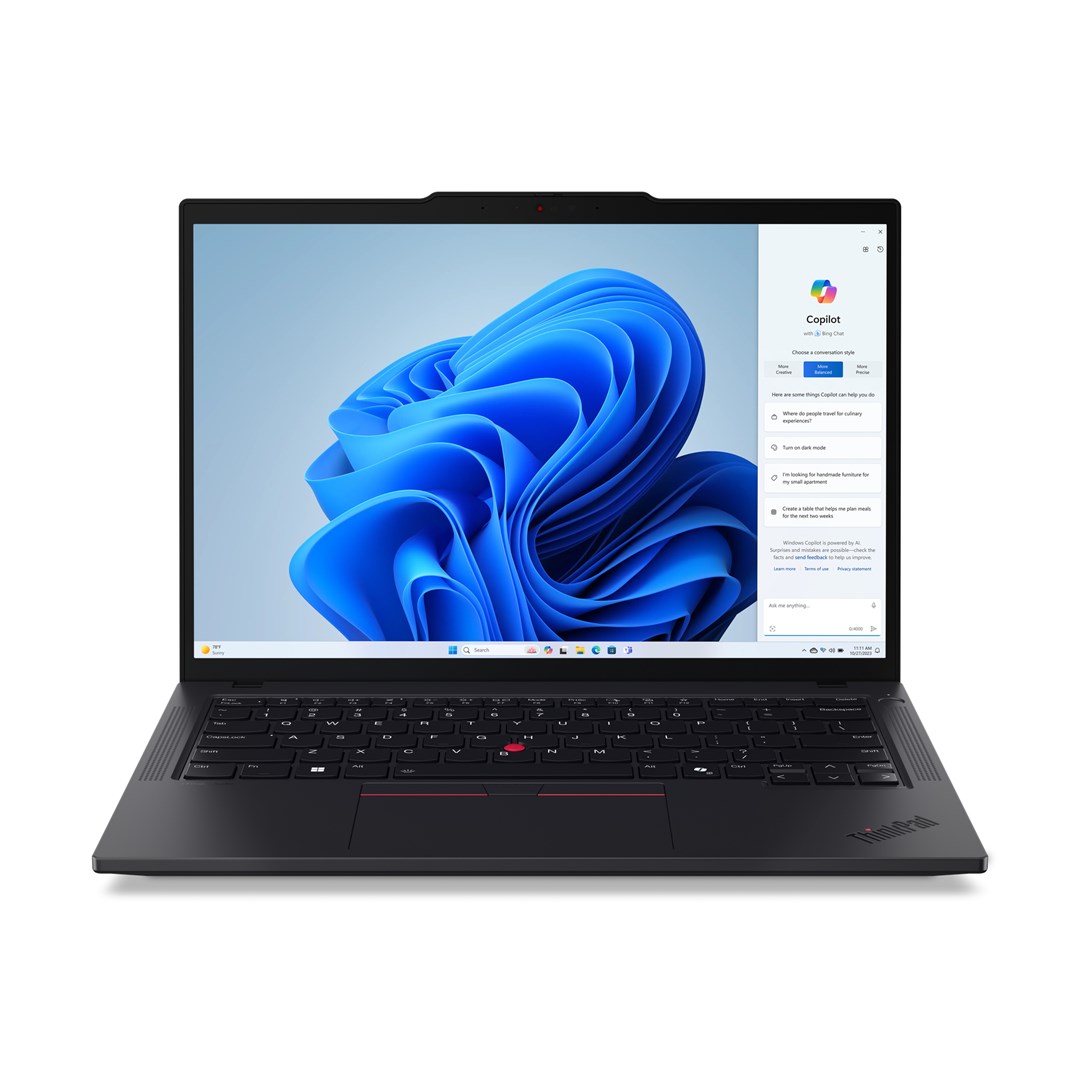 Lenovo ThinkPad T14 Gen 5 (Intel) Intel Core Ultra 7 155U Laptop 35.6 cm (14") WUXGA 16 GB DDR5-SDRAM 512 GB SSD Wi-Fi 6E (802.11ax) Windows 11 Pro English Black