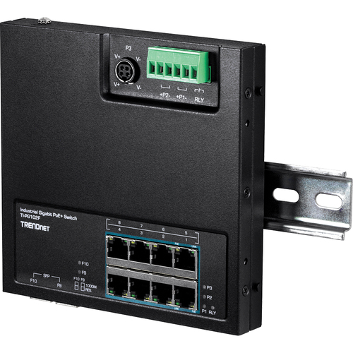 Trendnet TI-PG102F network switch Gigabit Ethernet (10/100/1000) Power over Ethernet (PoE) Black