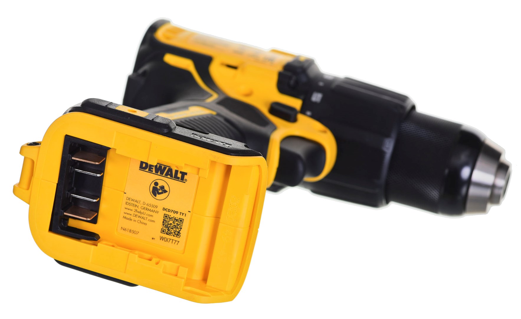 Dewalt DCD709D2T impact wrench with battery and charger