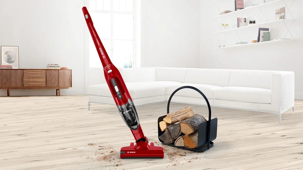 Bosch Serie 2 BBHF214R stick vacuum/electric broom 2-in-1 stick vacuum Battery Dry Bagless Red