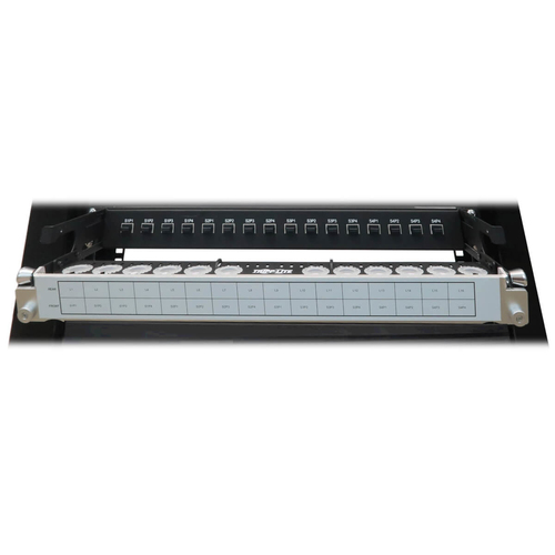 Tripp Lite N48LSM-16X16 Spine-Leaf MPO Panel with Key-Up to Key-Up MTP/MPO Adapter - 12F MTP/MPO-PC M/M, 8F OM4 Multimode, 16 x 16 Ports, 1U
