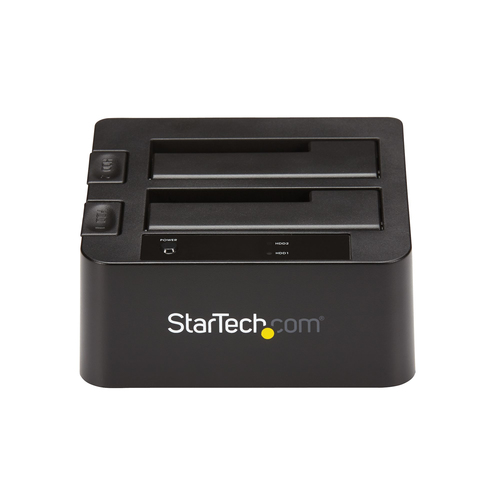 StarTech.com Dual-Bay USB 3.2 Gen 2 to SATA Hard Drive Docking Station, USB 10Gbps Hard Drive Dock, External 2.5/3.5" SATA I/II/III SSD/HDD Docking Station, Hot-Swap Hard Drive Bay, Top-Loading