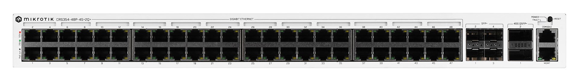 Mikrotik CRS354-48P-4S+2Q+RM network switch Managed L3 Gigabit Ethernet (10/100/1000) Power over Ethernet (PoE) 1U