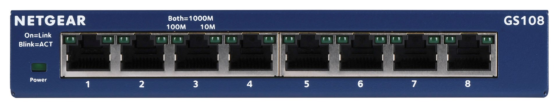 NETGEAR GS108GE network switch Unmanaged Gigabit Ethernet (10/100/1000) Blue